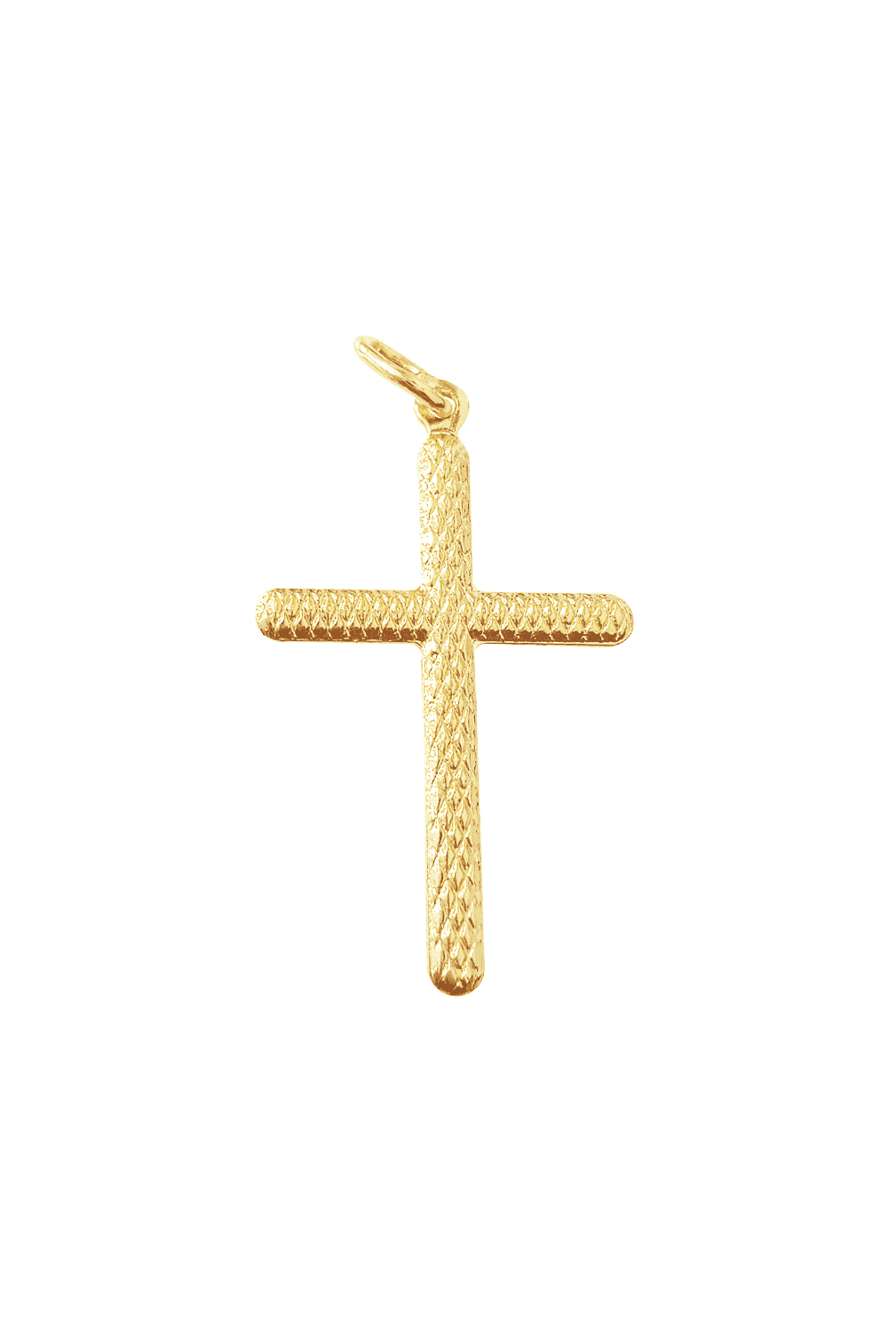 Pingente Cruz Estampa Trabalhada Banho Ouro 18k