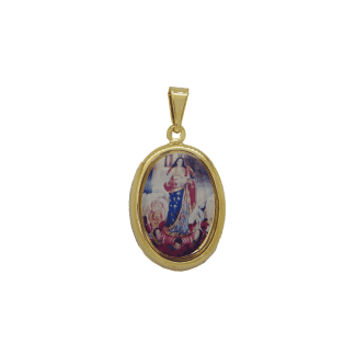 Pingente Nossa Senhora da Abadia Pequeno Banho Ouro 18K