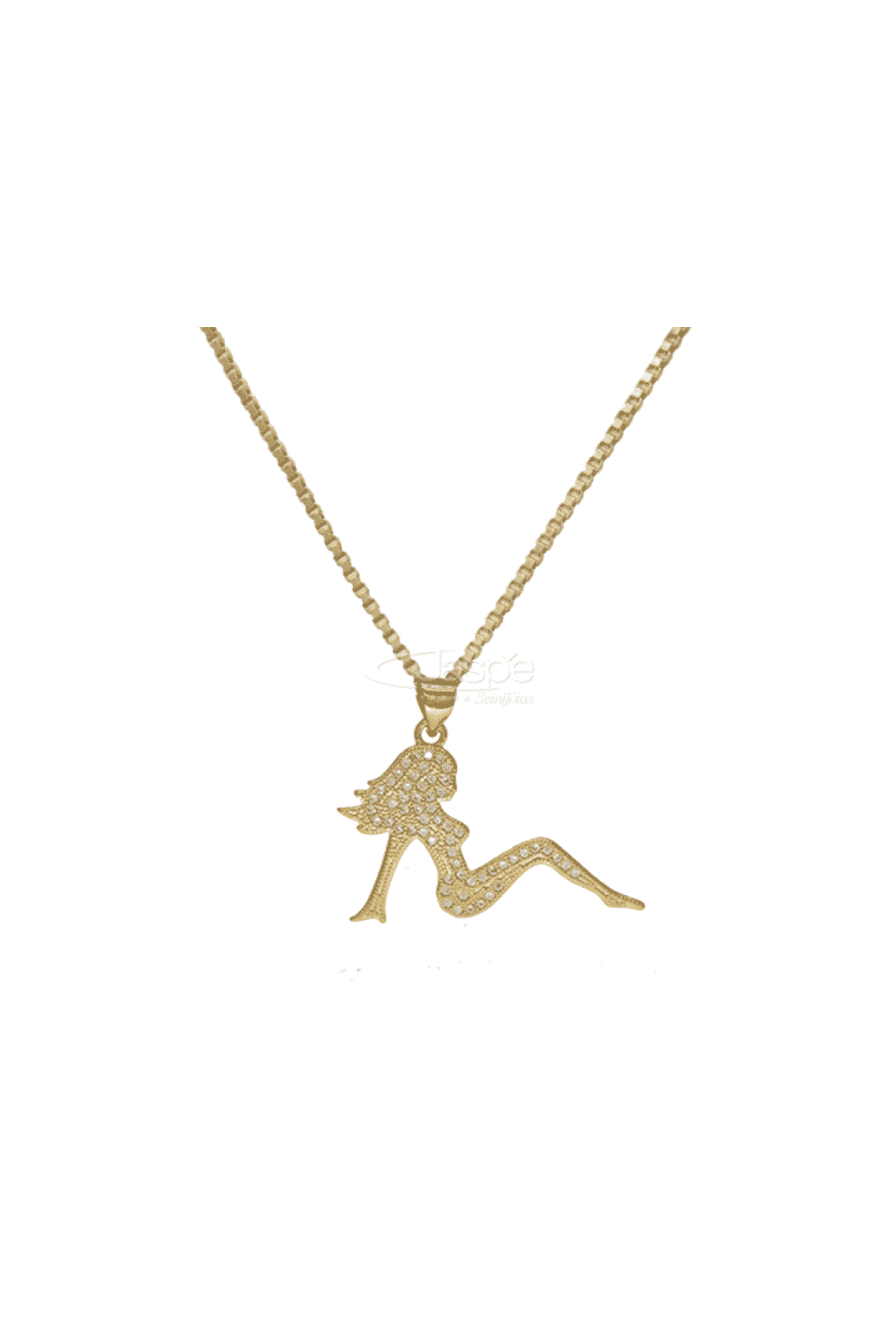 Colar Mulher Cravejado com Micro Zircônias Banho Ouro 18K