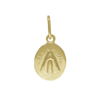 Pingente Nossa Senhora Aparecida Oca Banho Ouro 18K