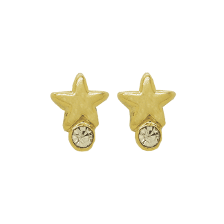 Brinco de Estrela com Zircônia Banho Ouro 18K