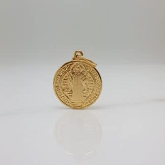 Pingente São Bento Médio Banho Ouro 18k