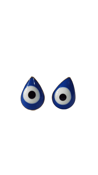 Brinco Olho Grego 6/8MM GOTAS Banho Ouro 18k