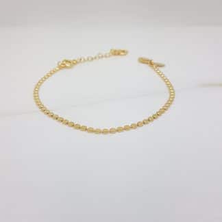 Pulseira Bolinha Chata 1mm Folheada Ouro 18K