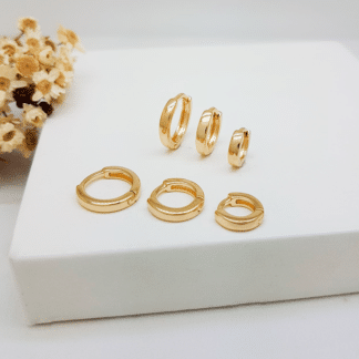 Trio Argola Articulada Lisa Canto Quadrado