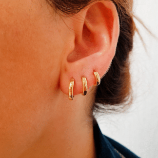 Trio Argola Articulada Lisa Canto Quadrado