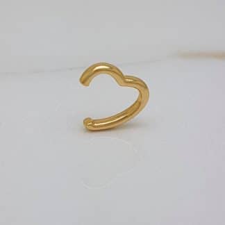Piercing Fake Coração Liso14/14MM Folheado Ouro 18k