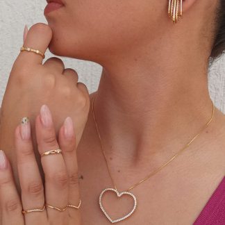 Piercing Micro Zircônias Folheado