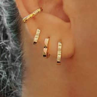 Piercing Fake Coração Liso14/14MM Folheado Ouro 18k