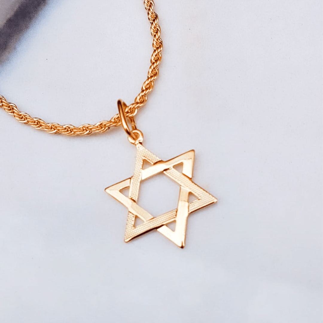 Pingente Estrela de Davi 20/20mm - Banho Ouro18k