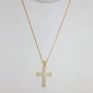 Colar Cruz com Zircônia