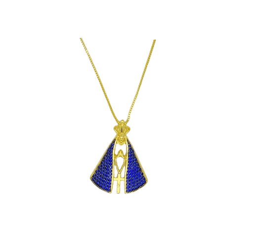 Colar Nsa Sra Aparecida 35/27mm - Banho Ouro18k