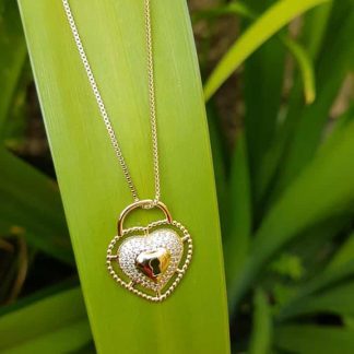 Colar Coração MicroZirconia - Banho Ouro18k