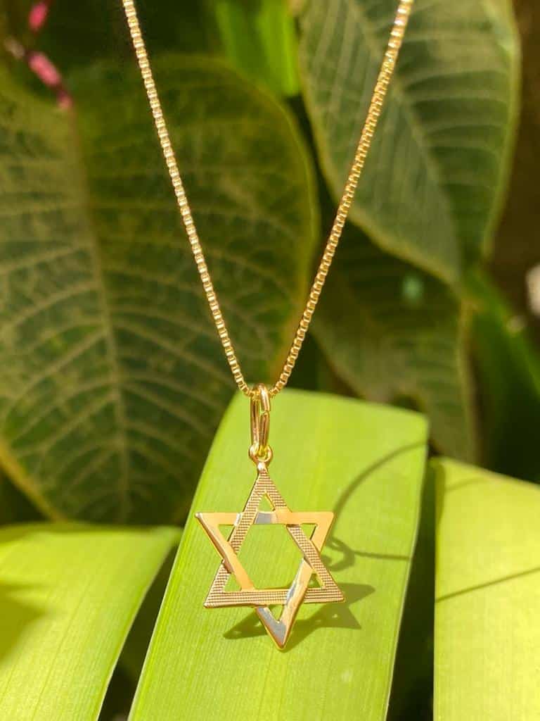 Pingente Estrela de Davi 20/20mm - Banho Ouro18k