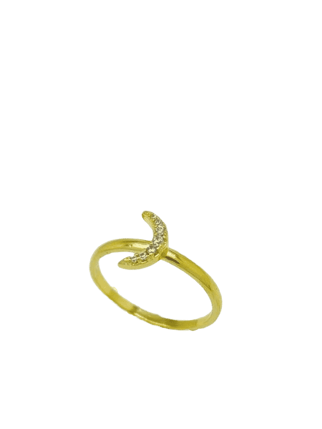 Anel Lua MicroZircônia - Banho Ouro18k