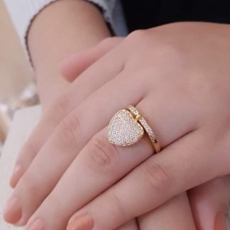 Anel Coração Zirc 14/14MM Banho Ouro 18k