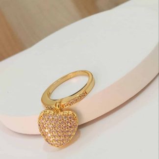 Anel Coração Zirc 14/14MM Banho Ouro 18k