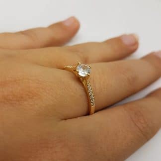 ANEL SOLITÁRIO CRAVEJADA 2.5MM