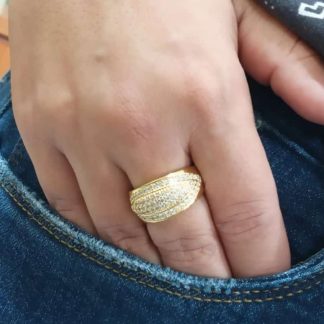 ANEL ABAOLADO ZIRCÔNIA CRAVEJADO