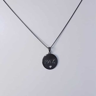 Colar Pingente Paz 20mm Redondo