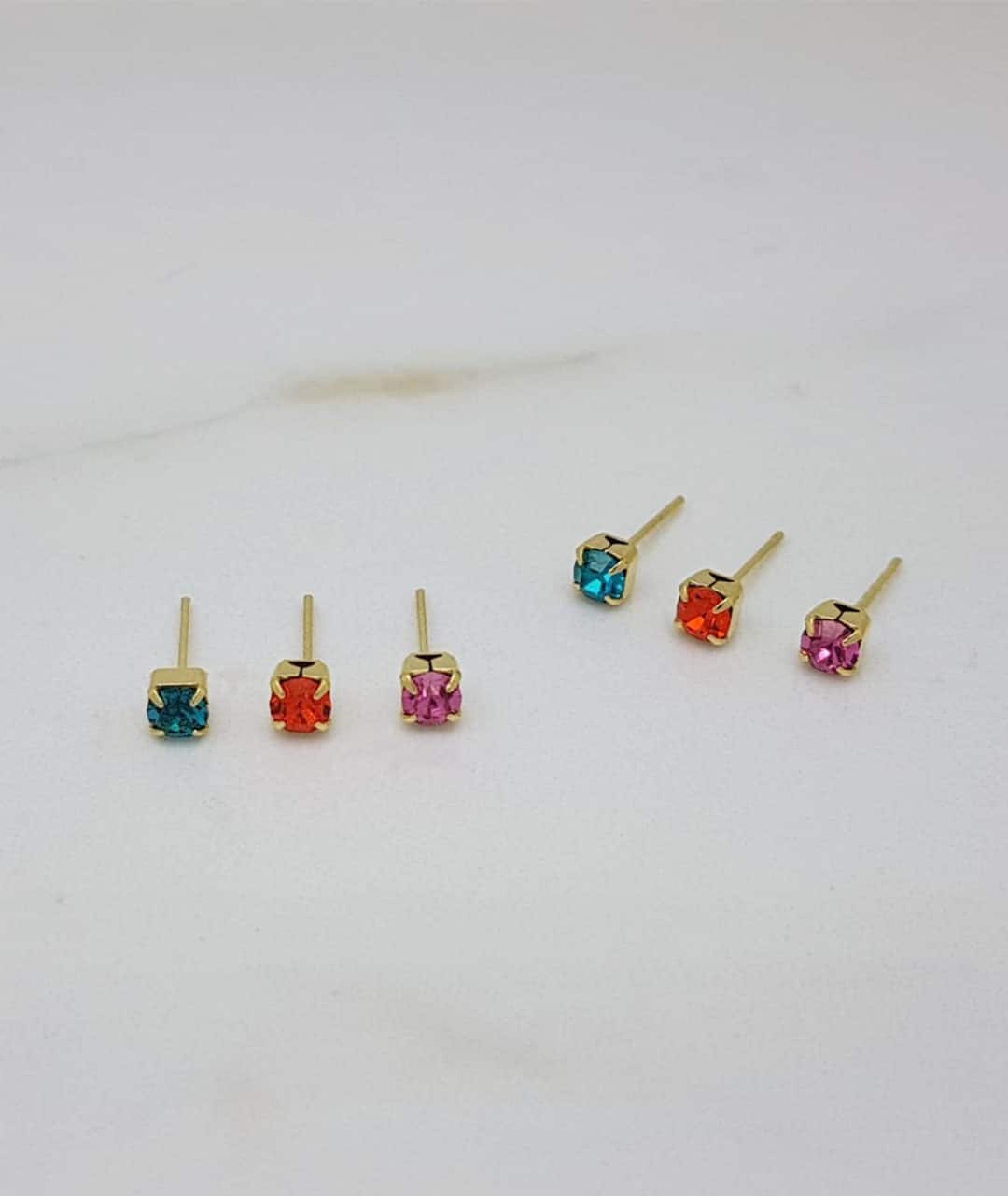 Trio de Brinco Solitário 18mm