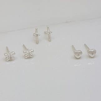 Trio de Brincos Prata