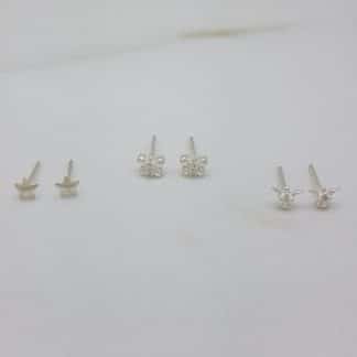 Trio de Brincos Prata