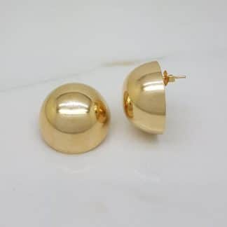 Brinco Meia Bola Lisa 25mm