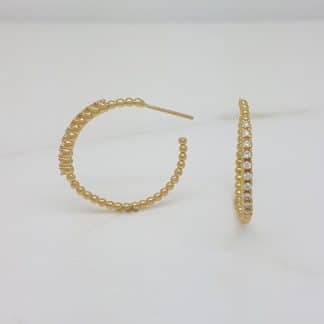 Argola Aberta Zircônias e Bolinhas