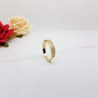 Aliança Cravejada Micro Zircônia