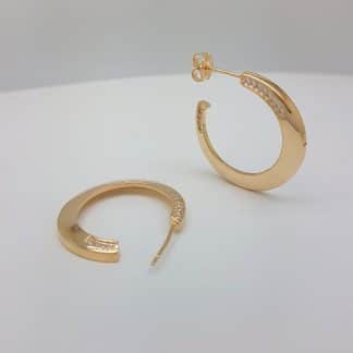 Argola lisa com micro zircônias 25MM