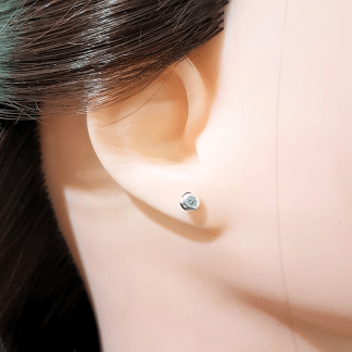 Brinco Bolinha e Zircônia Prata