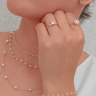 Pérola Coração Fio Cartier