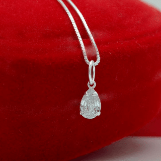 Colar Prata Gota Zircônia