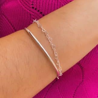 Corrente Corações Prata