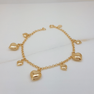 Pulseira Corações Lisos