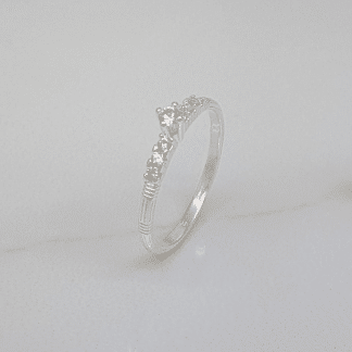 Anel Solitário Zircônia 3mm Prata 925