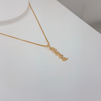 Colares 40cm+ escrito Gratidão Vovó e Alegria banho ouro 18k