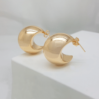 Argola Pequena Lisa Cheia 25mm banho ouro 18k