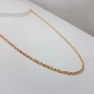 Corrente Cabo de Aço 2mm 45cm banho ouro 18k