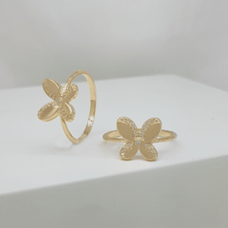 Anel Borboleta Lisa c/ Micro Zircônia