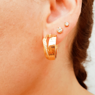 Brinco Liso c/ Fios Micro Zircônia