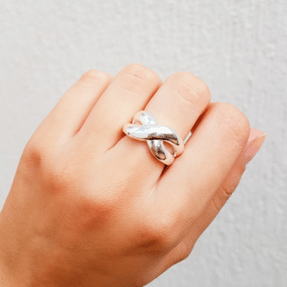 Anel Infinito Banho Prata