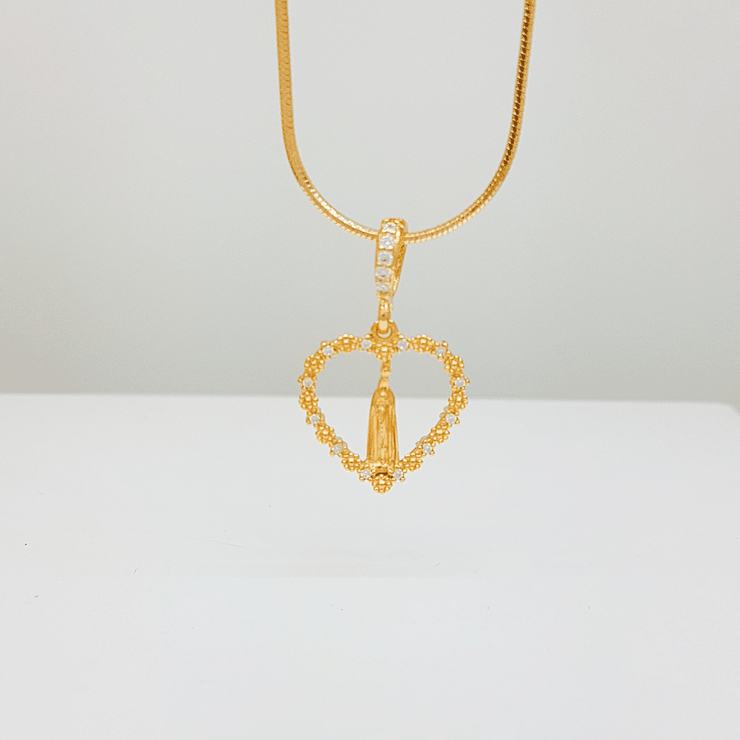 Pingente Nossa Senhora de Fatima Cravejada Micro Zircônia