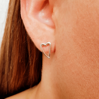 Argola Coração Vazada Prata 925