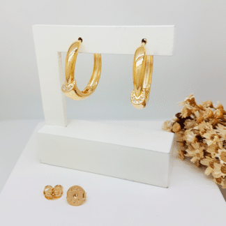 Brinco Argola Articulada Com Zirconia 30mm