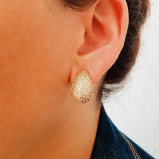 Argola Pino Gota Zircônia