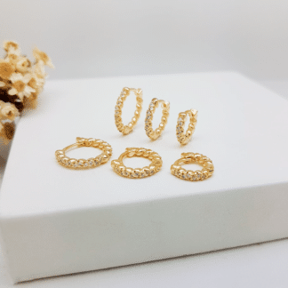 Trio Argola Articulada Micro Zircônia Fina