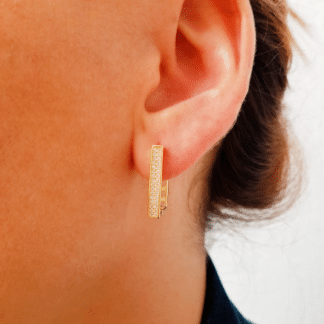 Argola Articulada Retangular Micro Zircônia