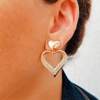 Brinco Coração Zircônia